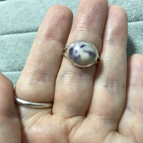 New Sterling Silver Purple Mexican Morado Violet Flame Opal Ring Size 6 Crystal - Picture 4 of 16